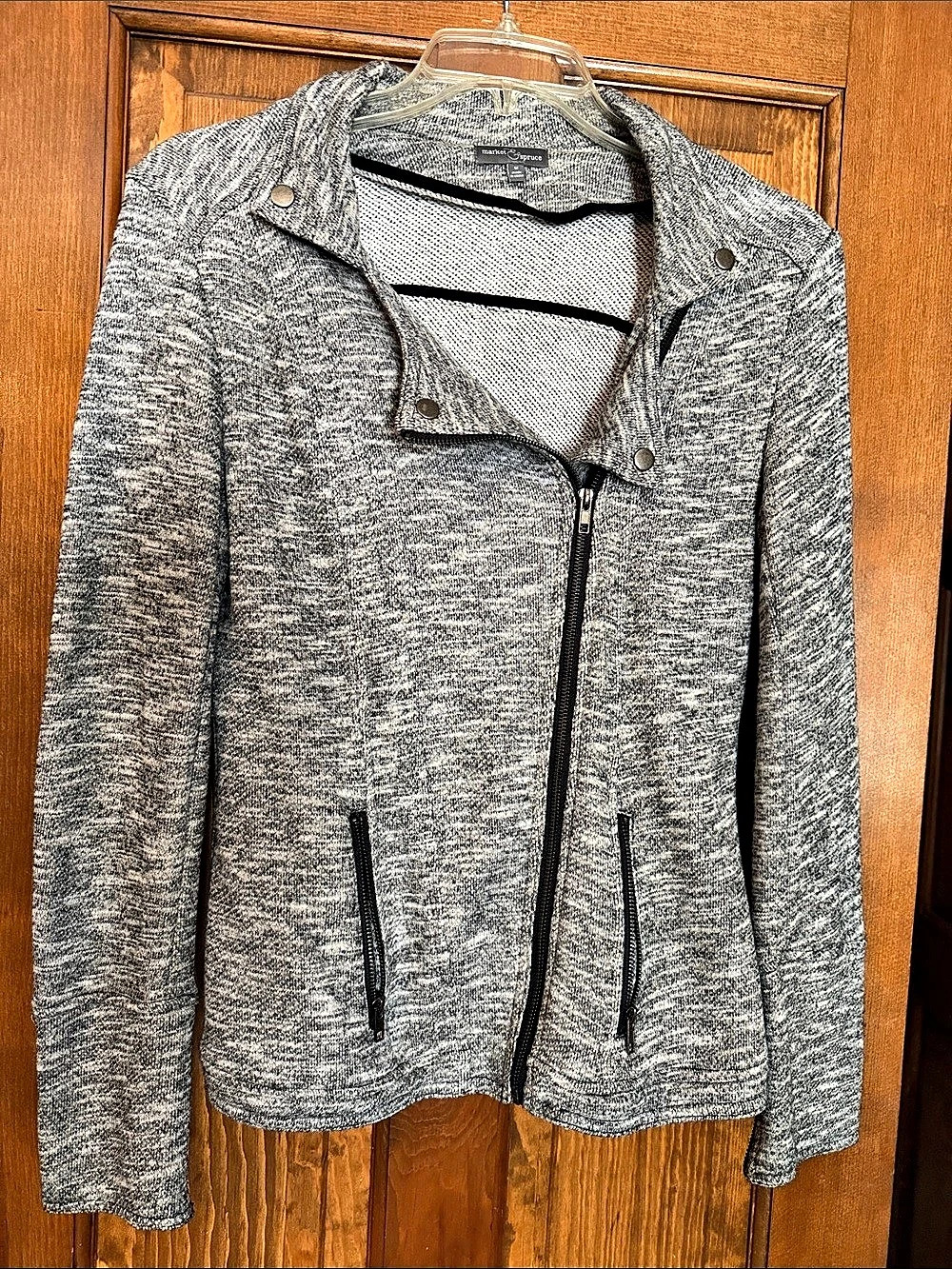 market spruce Women's Gray Zip Jacket Size Medium